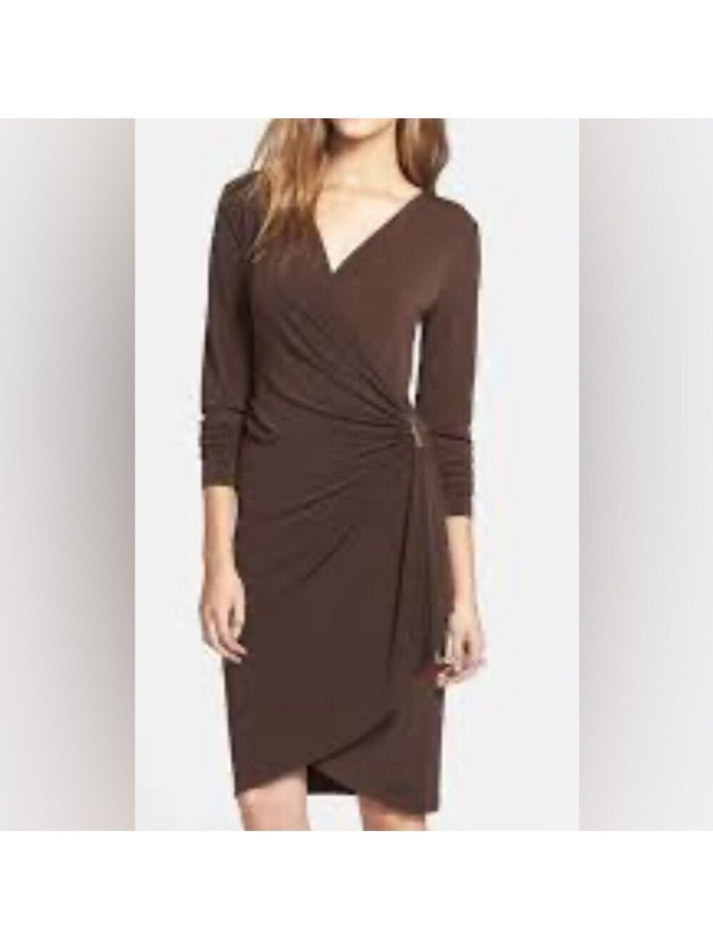 Velvet brand Brown Wrap Style Dress. Small